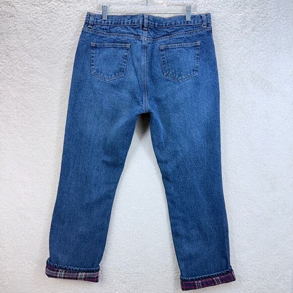 Berne Women Flannel Lined Quarry Jeans Sz 12T Straight Leg Mid Rise Work Outdoor - Picture 2 of 12